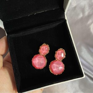 Elegant Pink and Gold Earrings